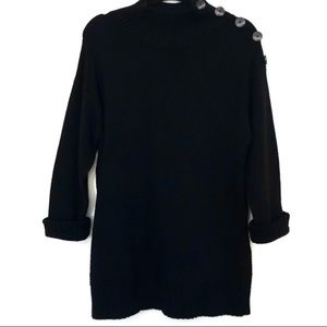 anthropologie Margarita Button Shoulder Sweater  (black)